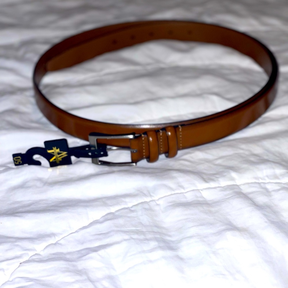 Big and Tall Cognac Leather Belt. Men’s size 50